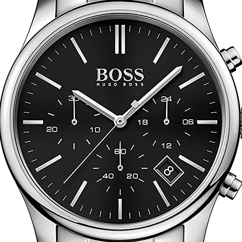  Shop Authentic Hugo Boss Commander Black Dial Silver Steel Strap Watch for Men - 1513433 - Luxxuri