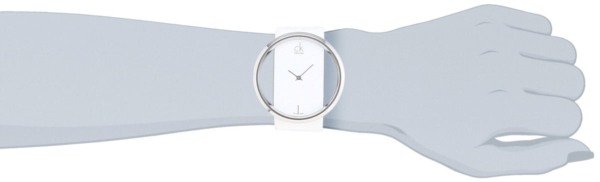  Shop Authentic Calvin Klein Glam Transparent Dial White Leather Strap Watch for Women - K9423101 - Luxxuri