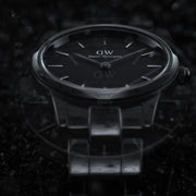  Shop Authentic Daniel Wellington Iconic Link Ceramic Black Dial Black Steel Strap Watch For Women - DW00100414 - Luxxuri