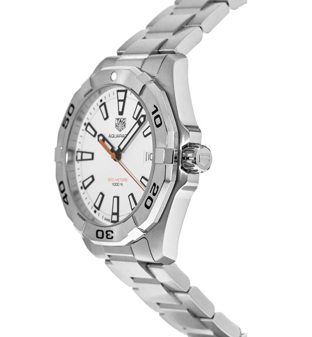  Shop Authentic Tag Heuer Aquaracer Quartz White Dial Silver Steel Strap Watch for Men - WBD1111.BA0928 - Luxxuri