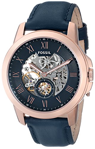  Shop Authentic Fossil Grant Mechanical Blue Dial Blue Leather Strap Watch for Men - ME3054 - Luxxuri
