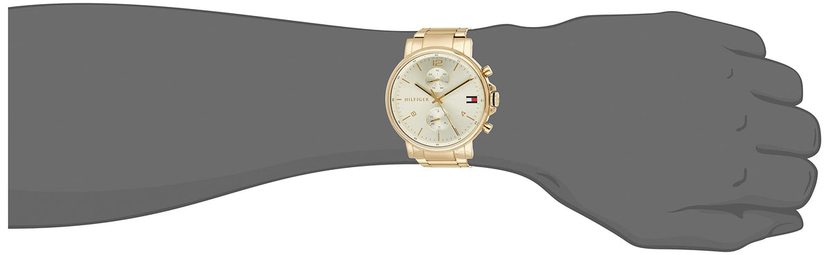  Shop Authentic Tommy Hilfiger Daniel White Dial Gold Steel Strap Watch for Men - 1710415 - Luxxuri