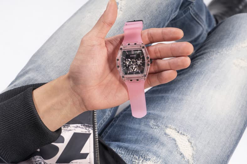  Shop Authentic Guess Sporting Black Dial Pink Rubber Strap Watch for Men - GW0032G1 - Luxxuri