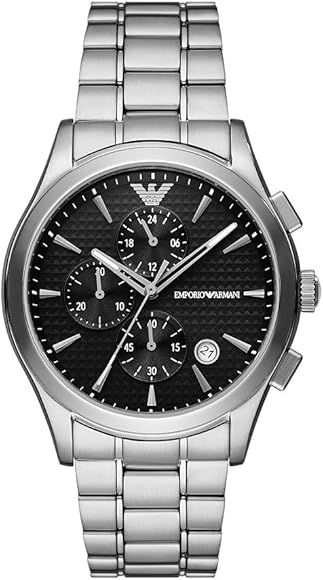  Shop Authentic Emporio Armani Paolo Chronograph Black Dial Silver Steel Strap Watch For Men - AR11602 - Luxxuri