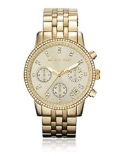  Shop Authentic Michael Kors Runway Chronograph Gold Dial Gold Steel Strap Watch For Women - MK5698 - Luxxuri