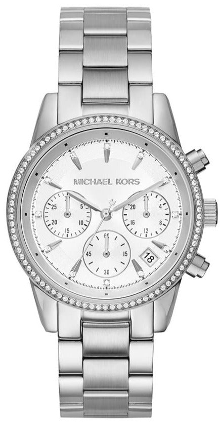  Shop Authentic Michael Kors Ritz Silver Dial Silver Steel Strap Watch for Women - MK6428 - Luxxuri