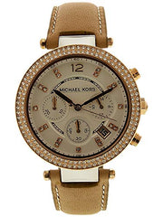  Shop Authentic Michael Kors Parker Chronograph White Dial Tan Leather Strap Watch for Women - MK5633 - Luxxuri