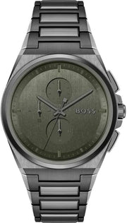  Shop Authentic Hugo Boss Steer Chronograph Grey Dial Grey Steel Strap Watch For Men - 1514045 - Luxxuri