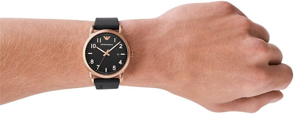  Shop Authentic Emporio Armani Luigi Quartz Black Dial Black Rubber Strap Watch For Men - AR11097 - Luxxuri