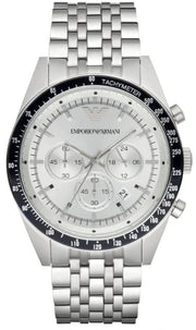  Shop Authentic Emporio Armani Sportivo Chronograph Silver Dial Silver Steel Strap Watch For Men - AR6073 - Luxxuri