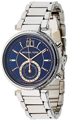  Shop Authentic Michael Kors Sawyer Navy Blue Dial Silver Steel Strap Watch for Women - MK6224 - Luxxuri
