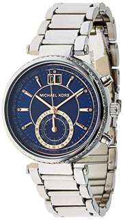  Shop Authentic Michael Kors Sawyer Navy Blue Dial Silver Steel Strap Watch for Women - MK6224 - Luxxuri