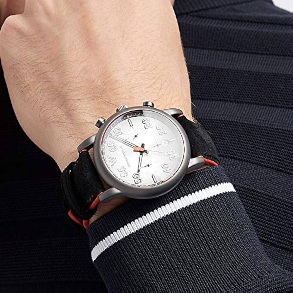  Shop Authentic Emporio Armani Chronograph Quartz Grey Dial Black Leather Strap Watch For Men - AR11174 - Luxxuri