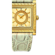  Shop Authentic Versace DV-25 Gold Dial Off White Leather Strap Watch for Women - VQF030015 - Luxxuri