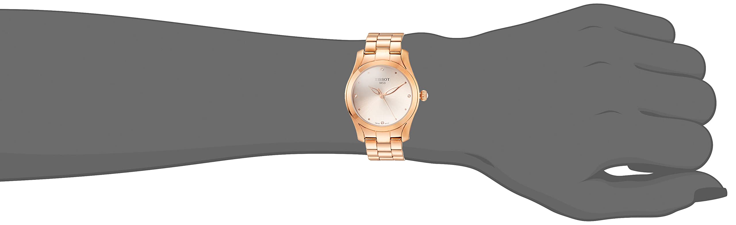  Shop Authentic Tissot T Wave Rose Gold Dial Rose Gold Steel Strap Watch For Women - T112.210.33.456.00 - Luxxuri