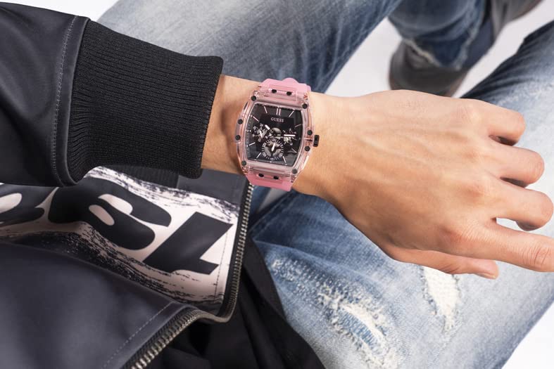  Shop Authentic Guess Sporting Black Dial Pink Rubber Strap Watch for Men - GW0032G1 - Luxxuri