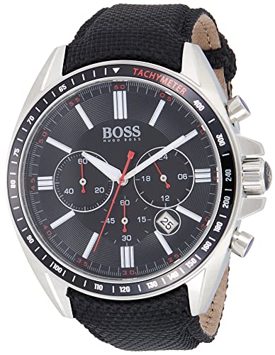  Shop Authentic Hugo Boss Driver Black Dial Black Leather Strap Watch for Men -1513087 - Luxxuri