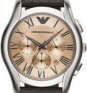  Shop Authentic Emporio Armani Valente Chronograph Brown Dial Brown Leather Strap Watch For Men - AR1785 - Luxxuri