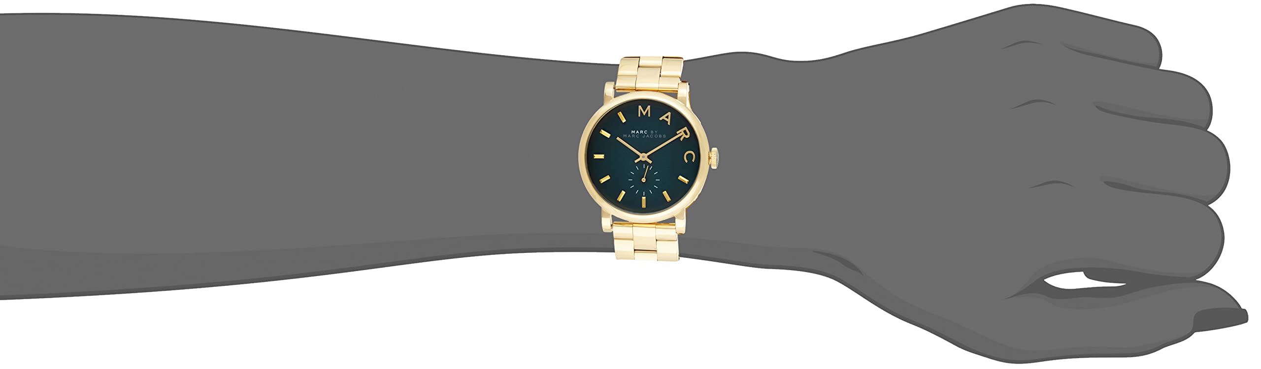  Shop Authentic Marc Jacobs Baker Green Dial Gold Steel Strap Watch for Women - MBM3245 - Luxxuri