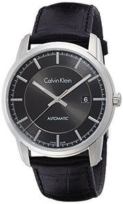  Shop Authentic Calvin Klein Infinity Automatic Black Dial Black Leather Strap Watch for Men - K5S341C1 - Luxxuri