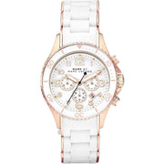  Shop Authentic Marc Jacobs Rock Chronograph White Dial White Silicone Strap Watch for Women - MBM2547 - Luxxuri