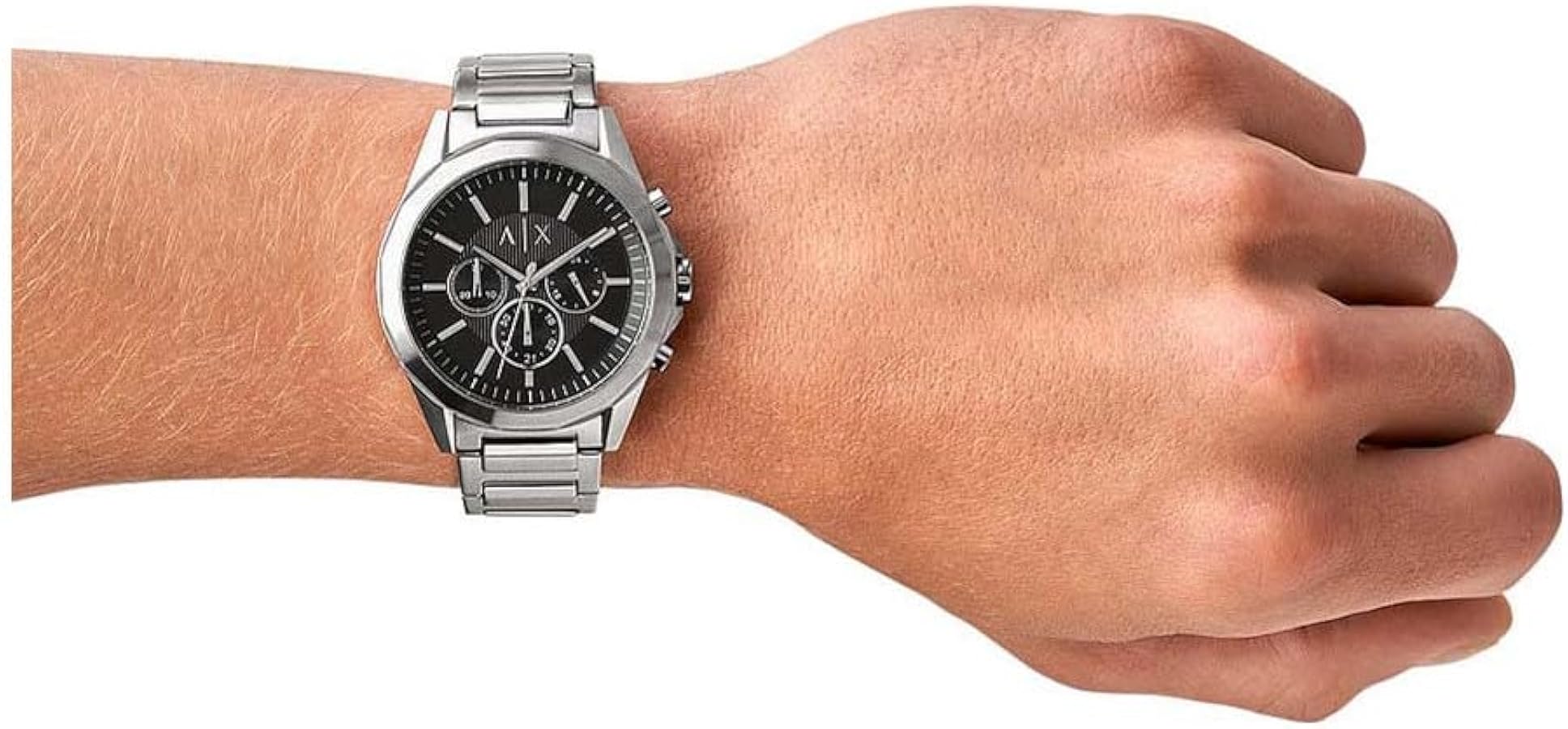  Shop Authentic Armani Exchange Drexler Chronograph Black Dial Silver Steel Strap Watch for Men - AX2600 - Luxxuri