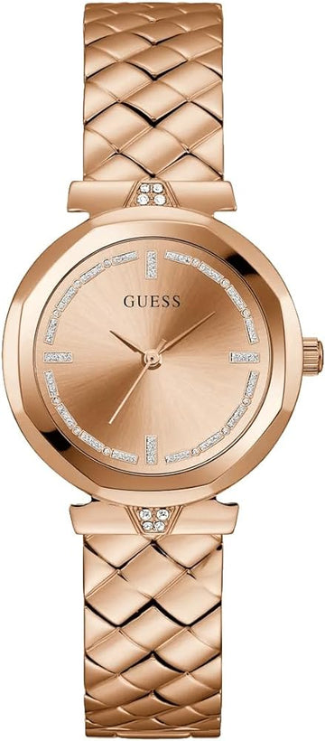  Shop Authentic Guess Rumour Quartz Rose Gold Dial Rose Gold Steel Strap Watch For Women - GW0613L3 - Luxxuri
