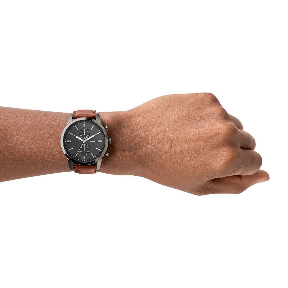  Shop Authentic Fossil Townsman Chronograph Gray Dial Brown Leather Strap Watch for Men - FS5522 - Luxxuri