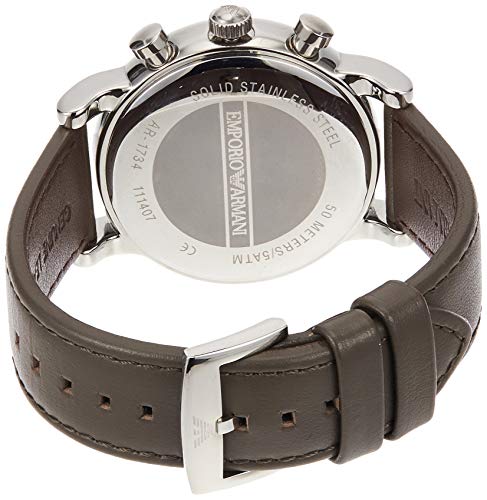  Shop Authentic Emporio Armani Classic Chronograph Brown Dial Brown Leather Strap Watch For Men - AR1734 - Luxxuri