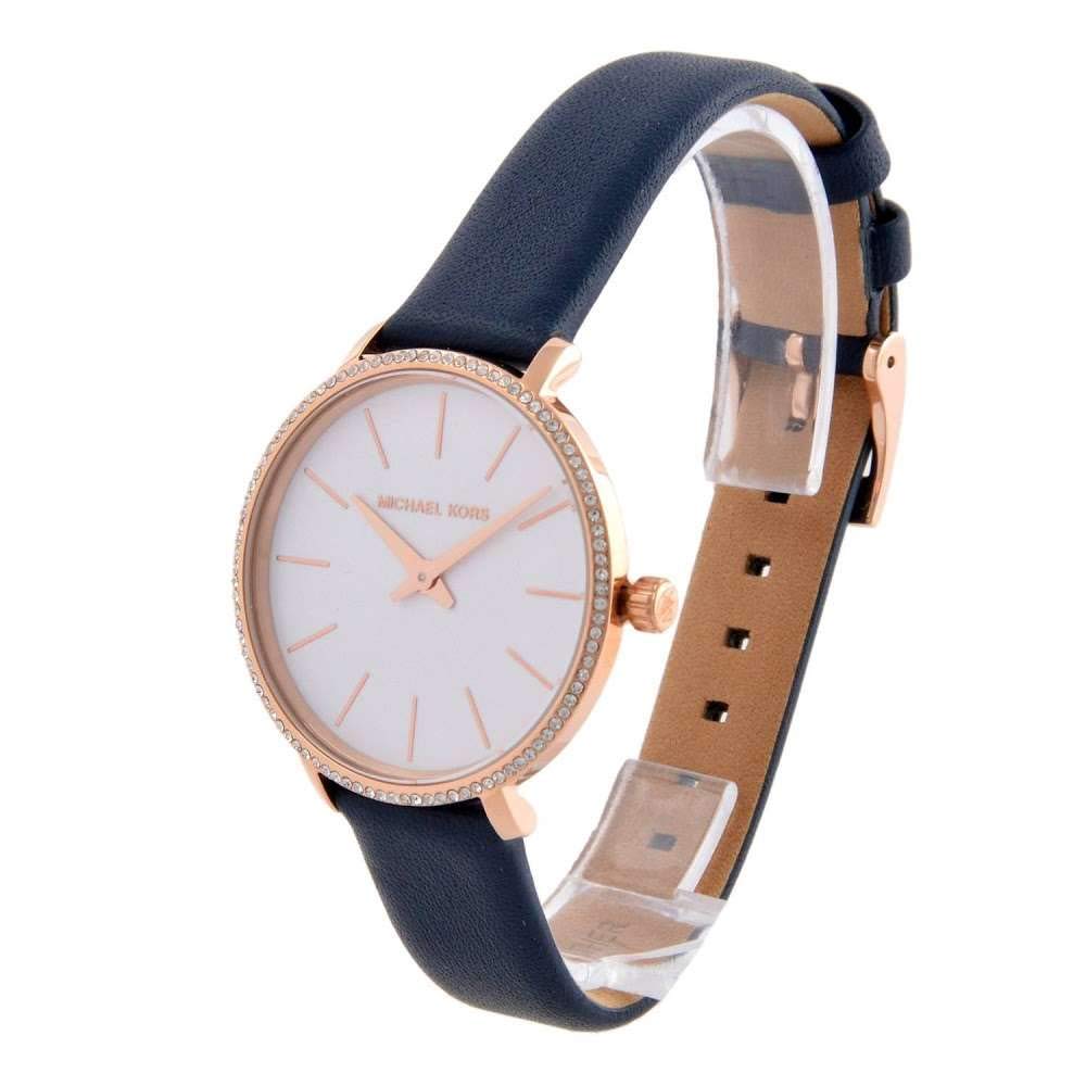  Shop Authentic Michael Kors Pyper Analog White Dial Black Leather Strap Watch For Women - MK2804 - Luxxuri