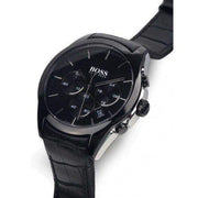  Shop Authentic Hugo Boss Onyx Black Dial Black Leather Strap Watch for Men - 1513367 - Luxxuri