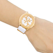  Shop Authentic Guess G Twist White & Gold Dial White Silicone Strap Watch For Women - W0911L5 - Luxxuri