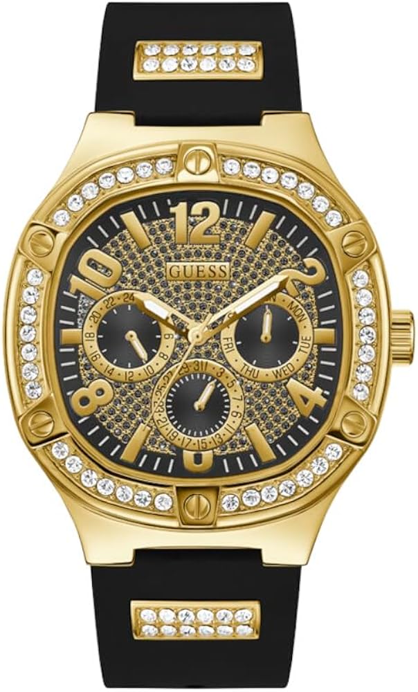  Shop Authentic Guess Duke Crystals Black Dial Black Silicone Strap Watch For Men - GW0641G2 - Luxxuri