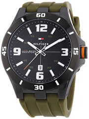  Shop Authentic Tommy Hilfiger Drew Black Dial Green Rubber Strap Watch for Men - 1791065 - Luxxuri