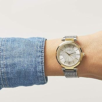  Shop Authentic Guess Soho Diamonds Silver Dial Silver Mesh Bracelet Watch for Women - W0638L7 - Luxxuri