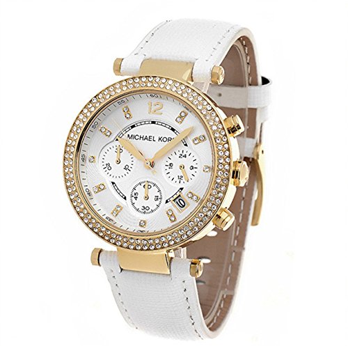  Shop Authentic Michael Kors Parker White Dial with Diamonds White Leather Strap Watch for Women - MK2290 - Luxxuri