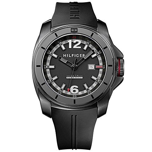  Shop Authentic Tommy Hilfiger Windsurf Black Dial Black Rubber Strap Watch for Men- 1791114 - Luxxuri