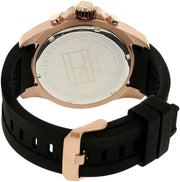  Shop Authentic Tommy Hilfiger Sport Multifunction Black Dial Black Rubber Strap Watch for Men - 1791145 - Luxxuri