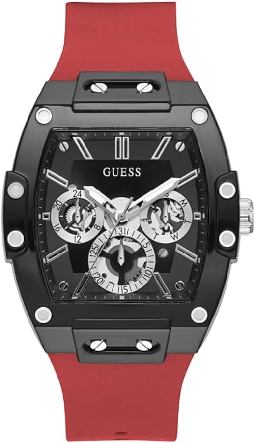  Shop Authentic Guess Phoenix Multifunction Black Dial Red Rubber Strap Watch for Men - GW0203G4 - Luxxuri