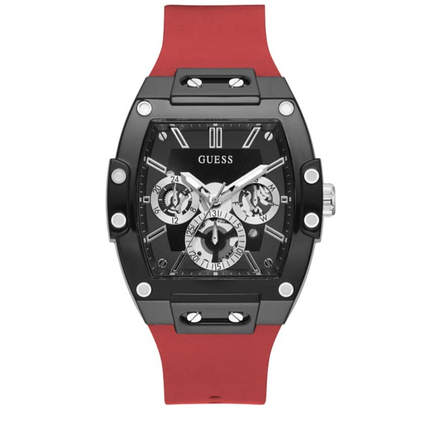  Shop Authentic Guess Phoenix Multifunction Black Dial Red Rubber Strap Watch for Men - GW0203G4 - Luxxuri