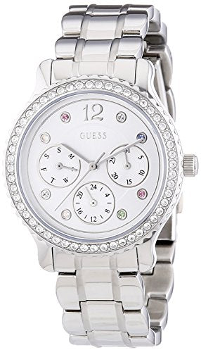  Shop Authentic Guess Enchanting Diamonds Silver Dial Silver Steel Strap Watch for Women - W0305L1 - Luxxuri
