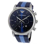  Shop Authentic Emporio Armani Luigi Chronograph Quartz Blue Dial Blue Nylon Strap Watch For Men - AR1949 - Luxxuri