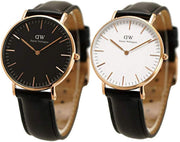  Shop Authentic Daniel Wellington Classic Sheffield White Dial Black Leather Strap Watch for Women - DW00100036 - Luxxuri