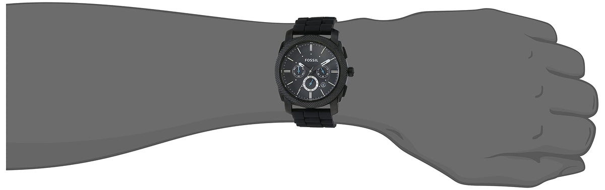  Shop Authentic Fossil Machine Chronograph Black Dial Black Silicone Strap Watch for Men - FS4487 - Luxxuri