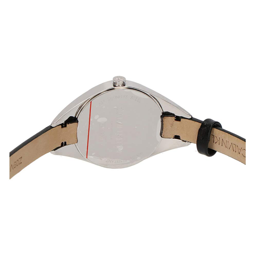  Shop Authentic Calvin Klein Rebel Black Grey Dial Black Leather Strap Watch for Women - K8P231C1 - Luxxuri