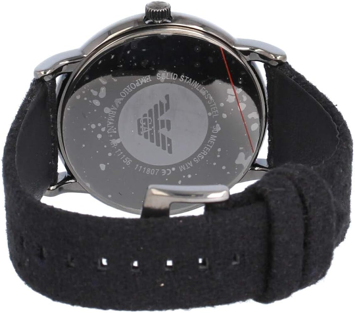  Shop Authentic Emporio Armani Luigi Analog Brown Dial Black Leather Strap Watch For Men - AR11156 - Luxxuri
