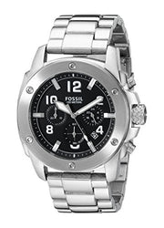  Shop Authentic Fossil Modern Machine Black Dial Silver Steel Strap Watch for Men - FS4926 - Luxxuri