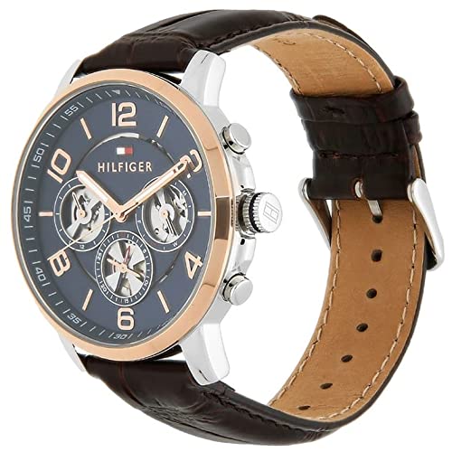  Shop Authentic Tommy Hilfiger Keagan Chronograph Blue Dial Brown Leather Strap Watch for Men - 1791290 - Luxxuri