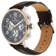  Shop Authentic Tommy Hilfiger Keagan Chronograph Blue Dial Brown Leather Strap Watch for Men - 1791290 - Luxxuri