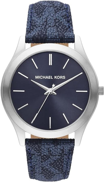  Shop Authentic Michael Kors Slim Runway Analog Blue Dial Blue Leather Strap Watch For Men - MK8907 - Luxxuri